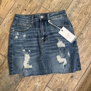 RISEN Blue Denim Mini Skirt
